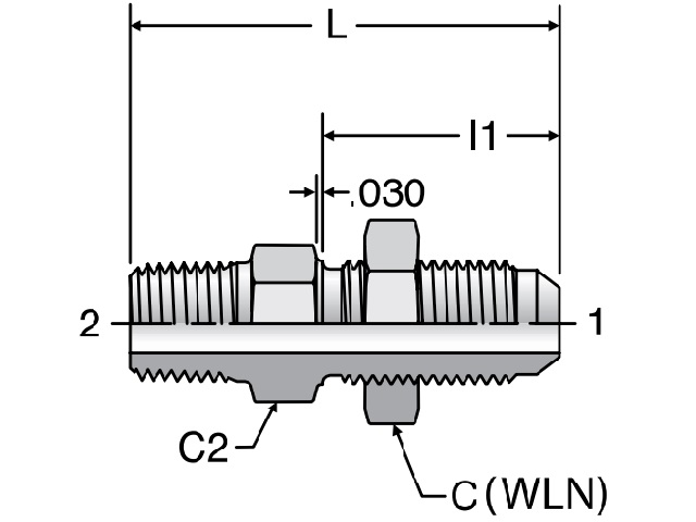 6-6 WFTX-WLN-SS Triple-Lok 37° Straight WFTX-WLN
