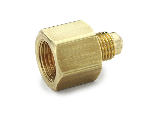 SAE 45° Flare Fitting, Male Connector, Brass, 1/4 x 1/8, 7/16